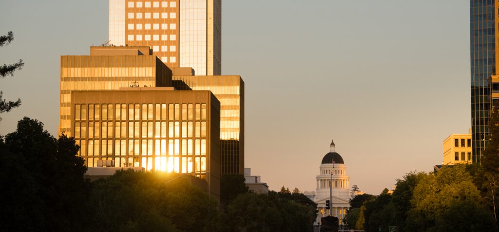 california capitol picture in the sunset